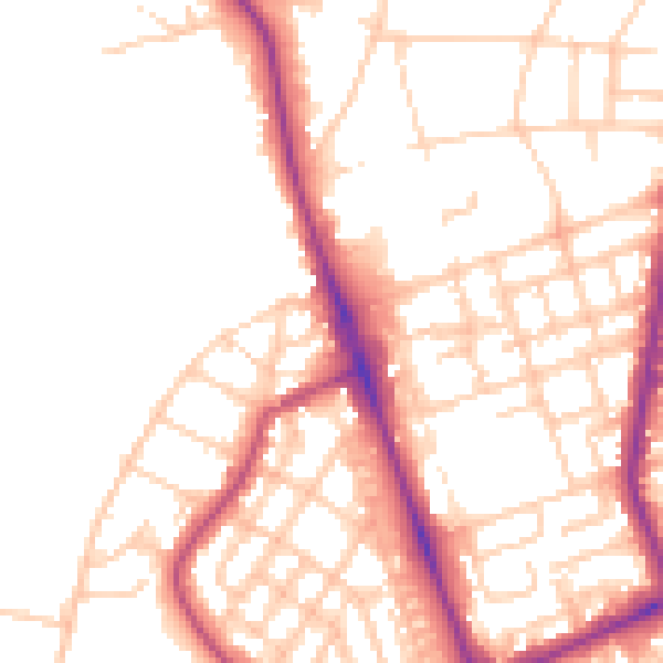 Daytime road noise heatmap for M7 4ED