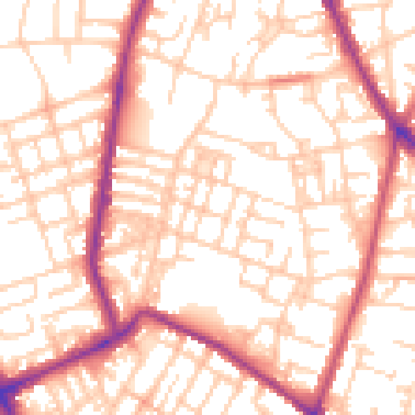 Daytime road noise heatmap for M7 4FN