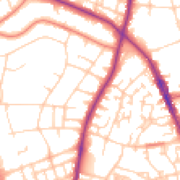 Daytime road noise heatmap for M7 4HF