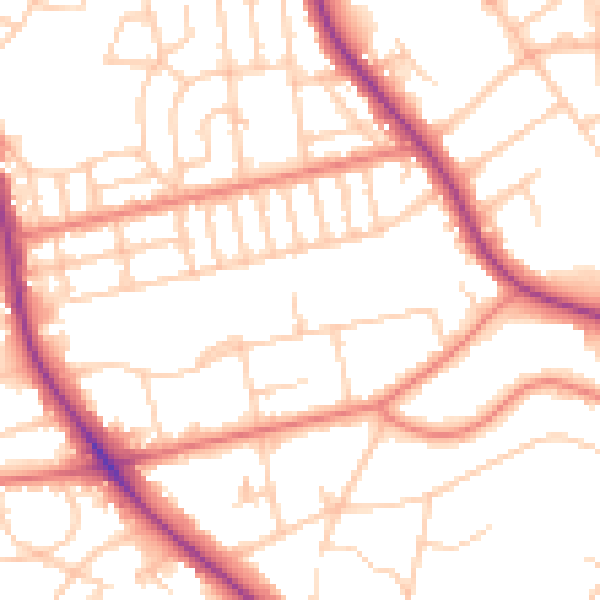 Daytime road noise heatmap for M7 4NP