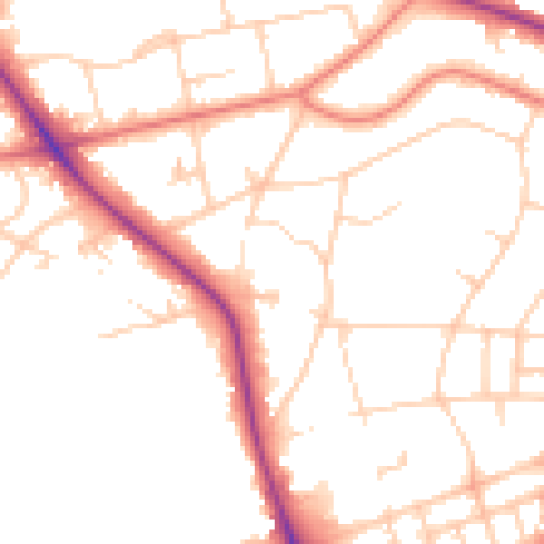 Daytime road noise heatmap for M7 4PJ