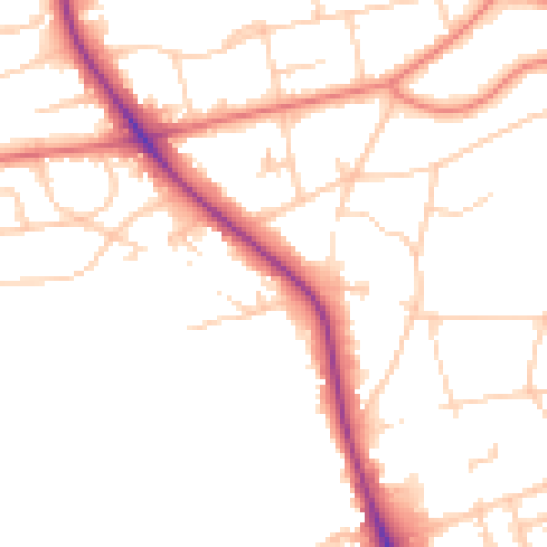 Daytime road noise heatmap for M7 4WG
