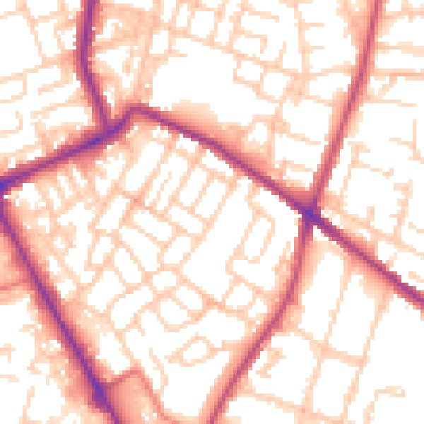 Daytime road noise heatmap for M7 4YE