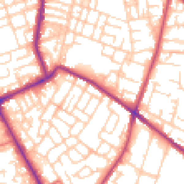 Daytime road noise heatmap for M7 4YG