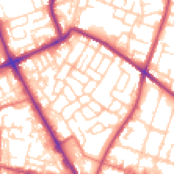Daytime road noise heatmap for M7 4YL