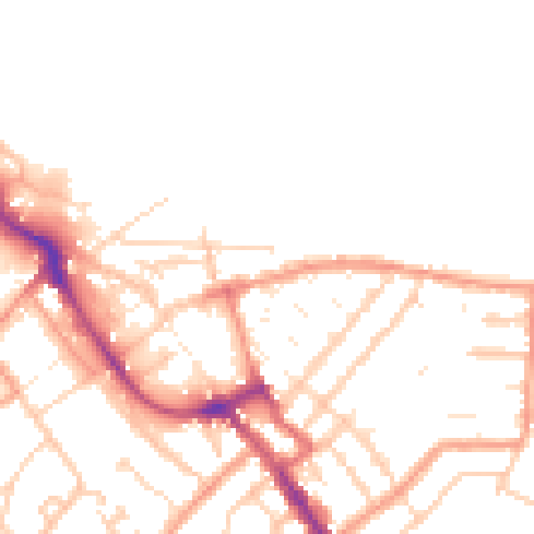 Daytime road noise heatmap for ME12 1BY