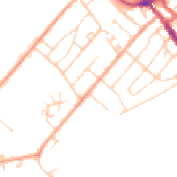 Daytime road noise heatmap for ME12 1DS