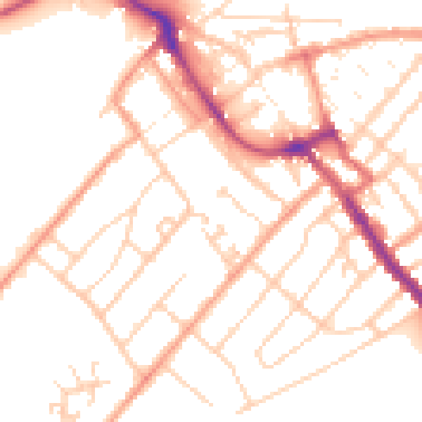 Daytime road noise heatmap for ME12 1EB