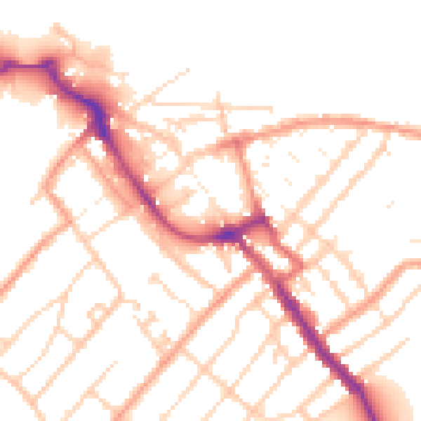 Daytime road noise heatmap for ME12 1UD