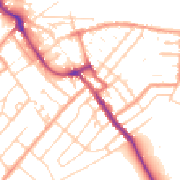 Daytime road noise heatmap for ME12 1UJ