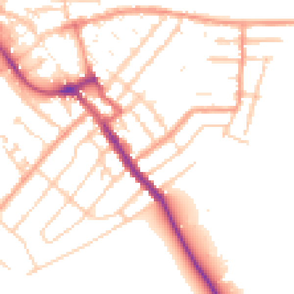 Daytime road noise heatmap for ME12 2QN