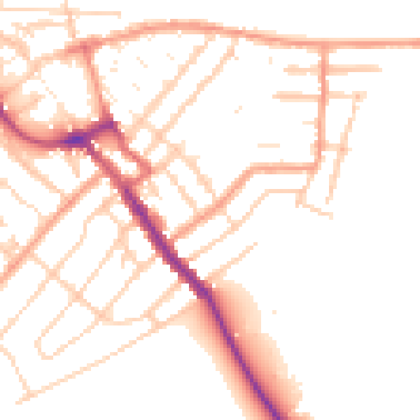Daytime road noise heatmap for ME12 2QW