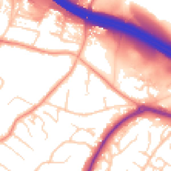 Daytime road noise heatmap for ME14 2DB