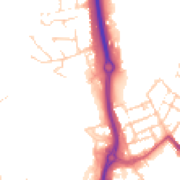 Daytime road noise heatmap for ME14 2FP