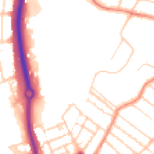 Daytime road noise heatmap for ME14 2PH
