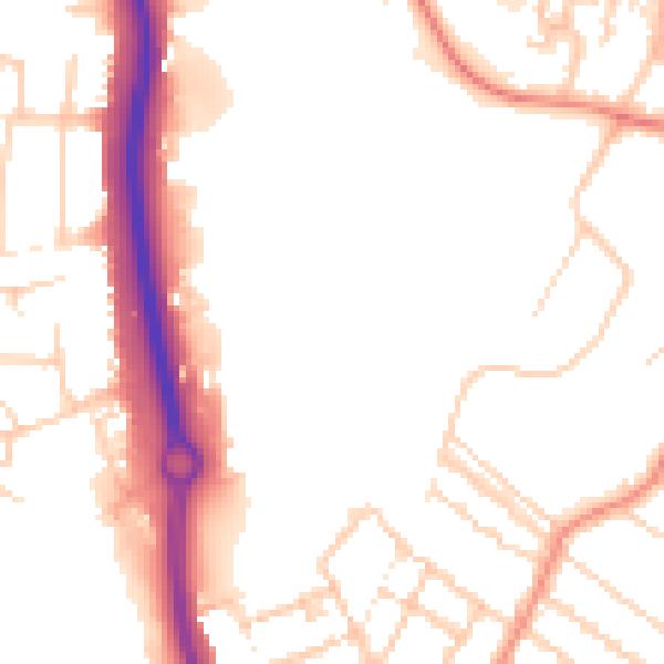 Daytime road noise heatmap for ME14 2PR