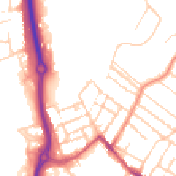 Daytime road noise heatmap for ME14 2RT