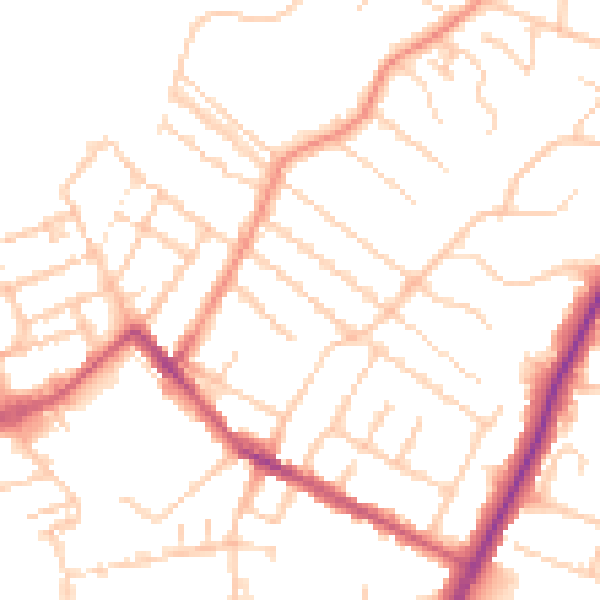 Daytime road noise heatmap for ME14 2TS