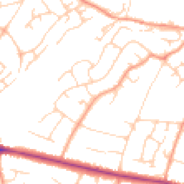 Daytime road noise heatmap for ME14 4AU