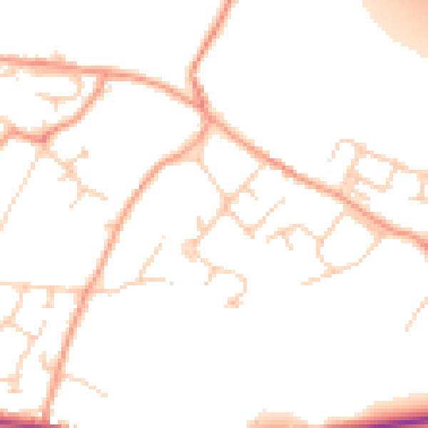 Daytime road noise heatmap for ME14 4EG