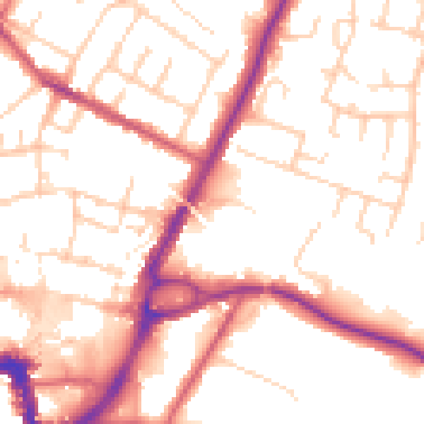 Daytime road noise heatmap for ME14 5DB