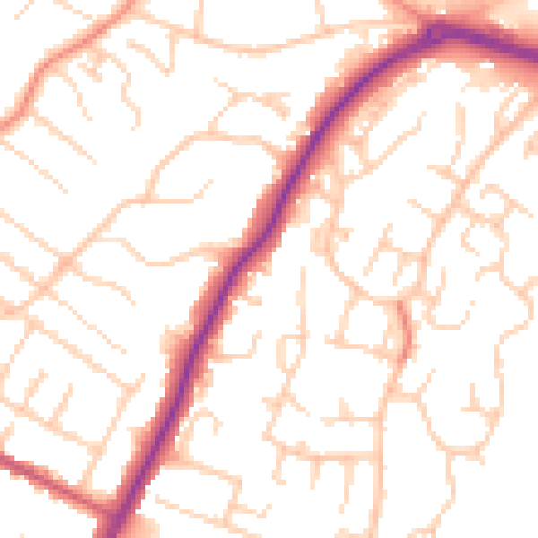 Daytime road noise heatmap for ME14 5GD