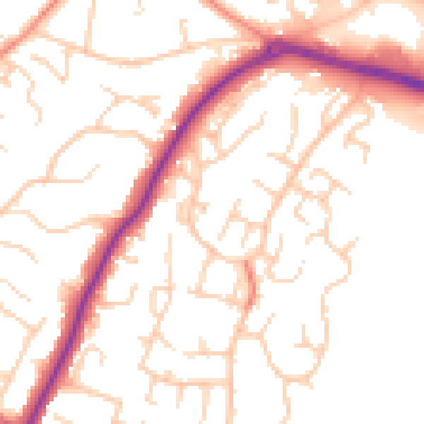 Daytime road noise heatmap for ME14 5QN