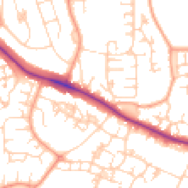 Daytime road noise heatmap for ME15 8RB
