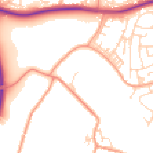 Daytime road noise heatmap for ME19 6PA