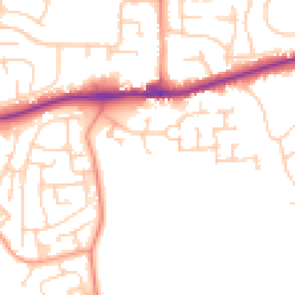 Daytime road noise heatmap for ME19 6QS