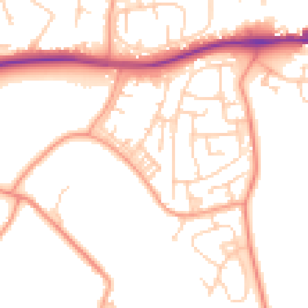 Daytime road noise heatmap for ME19 6SQ