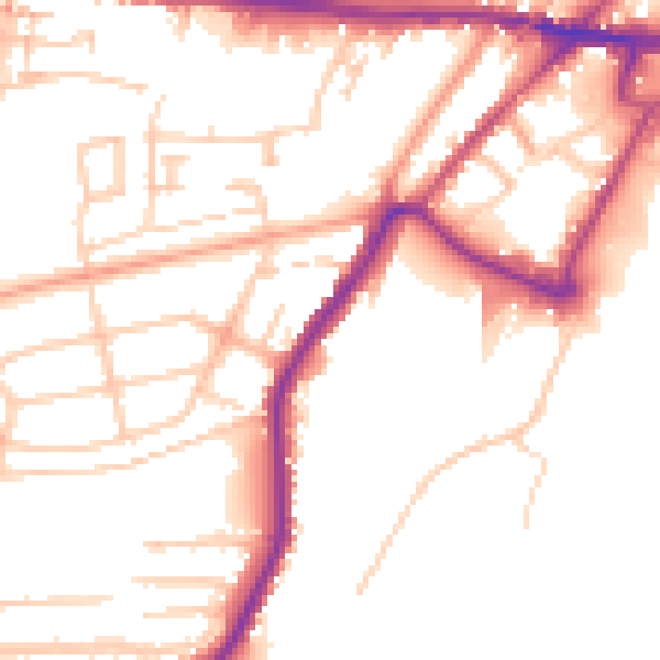 Daytime road noise heatmap for ME2 2NG
