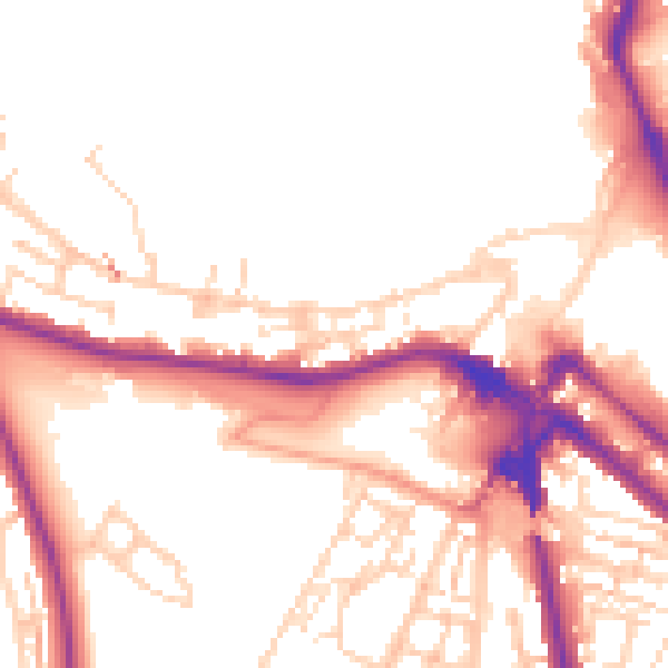 Daytime road noise heatmap for ME4 4ED