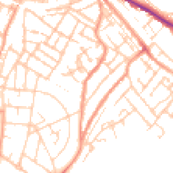 Daytime road noise heatmap for ME4 5ND