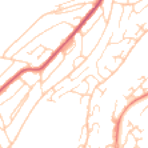 Daytime road noise heatmap for ME5 0DQ