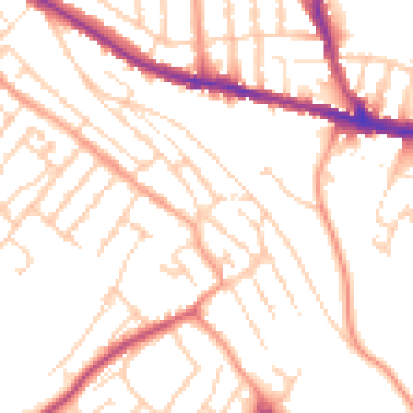 Daytime road noise heatmap for ME5 7DF