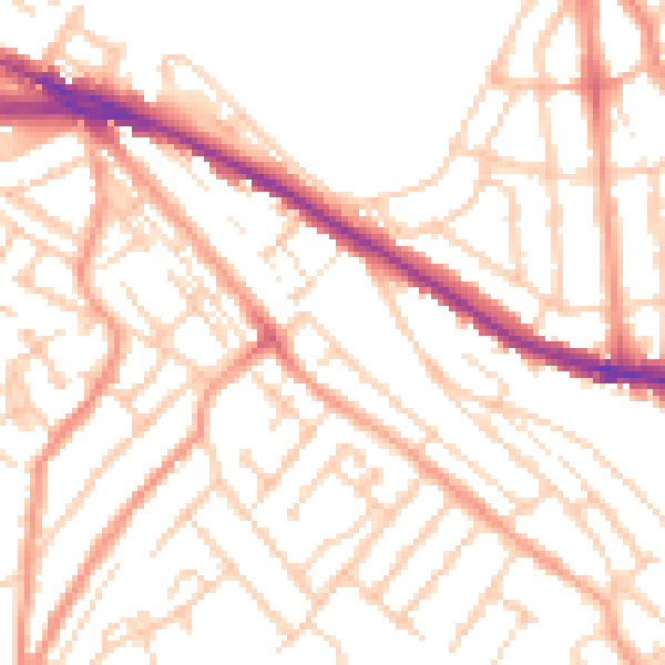 Daytime road noise heatmap for ME5 7DL