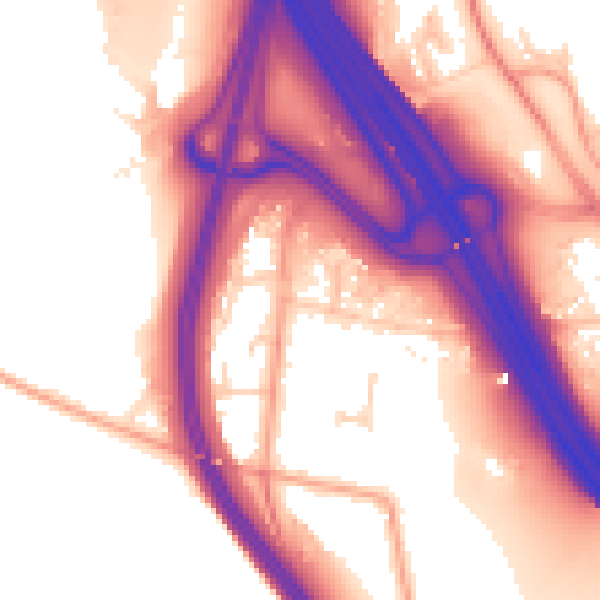 Daytime road noise heatmap for ME5 9LT