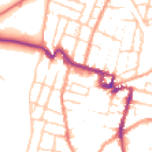Daytime road noise heatmap for ME7 1AX
