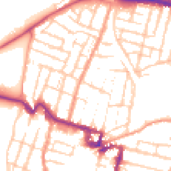 Daytime road noise heatmap for ME7 1DL