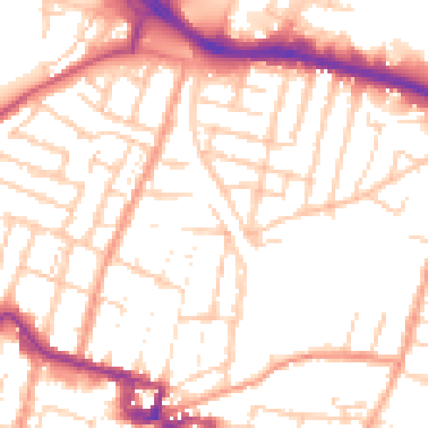 Daytime road noise heatmap for ME7 1DU