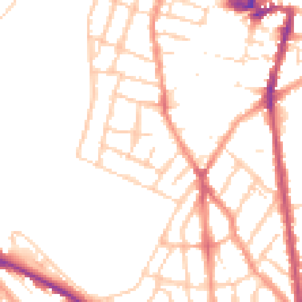 Daytime road noise heatmap for ME7 5UX