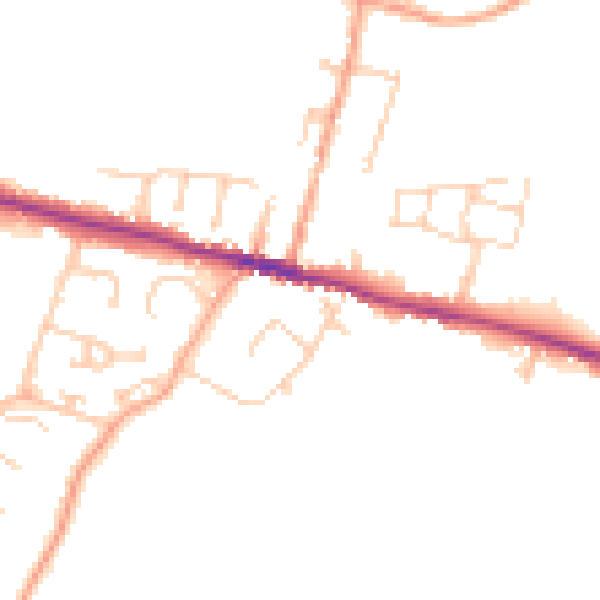 Daytime road noise heatmap for ME9 7JN