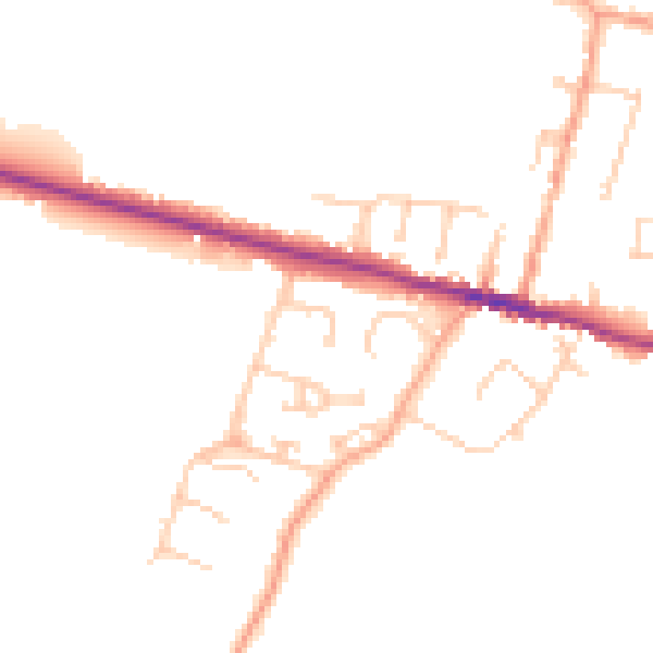 Daytime road noise heatmap for ME9 7NW
