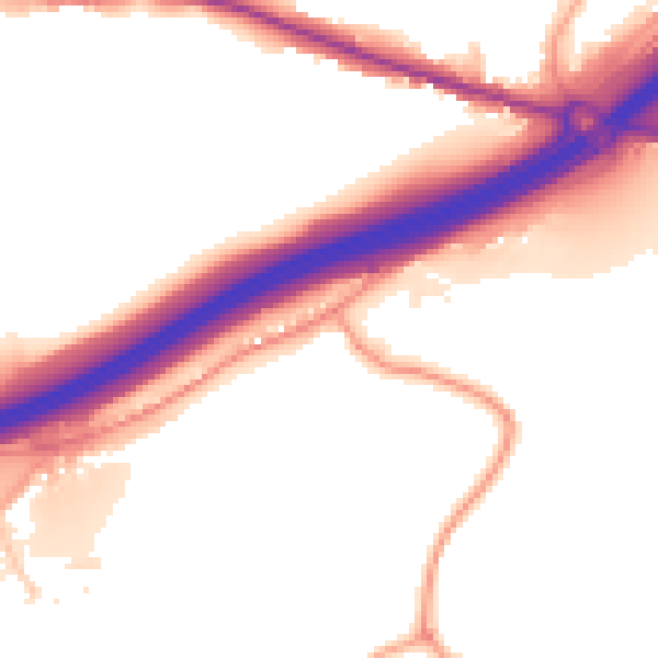 Daytime road noise heatmap for ME9 8DA