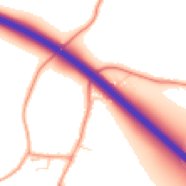 Daytime road noise heatmap for ME9 8EE