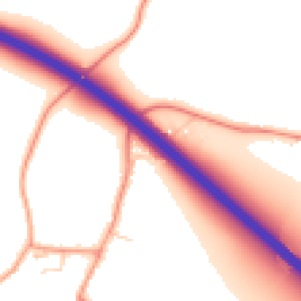 Daytime road noise heatmap for ME9 8EG