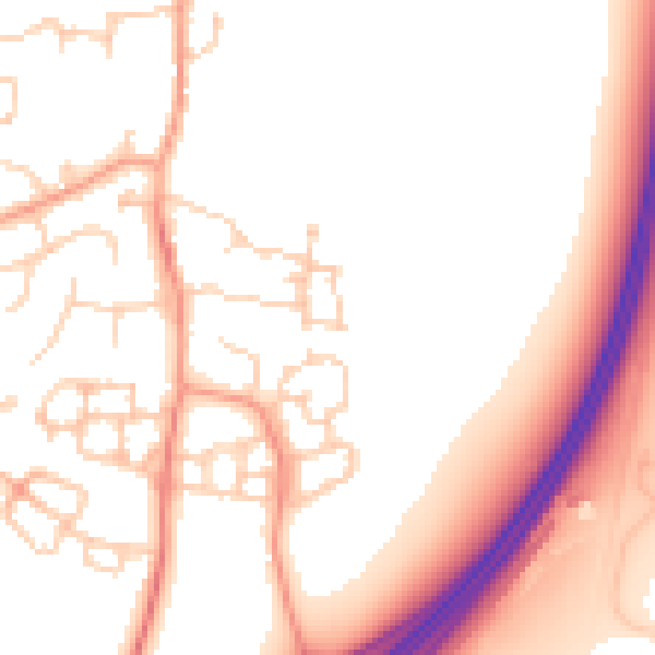 Daytime road noise heatmap for ME9 8FW