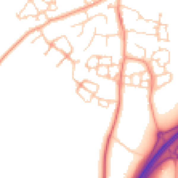 Daytime road noise heatmap for ME9 8GL