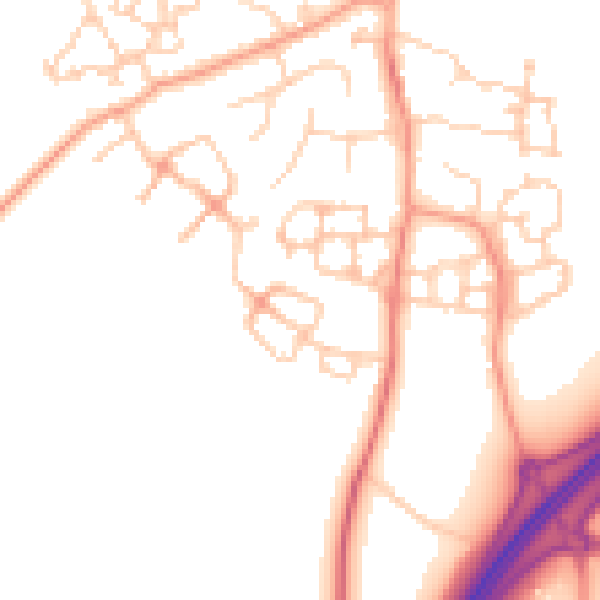 Daytime road noise heatmap for ME9 8GP